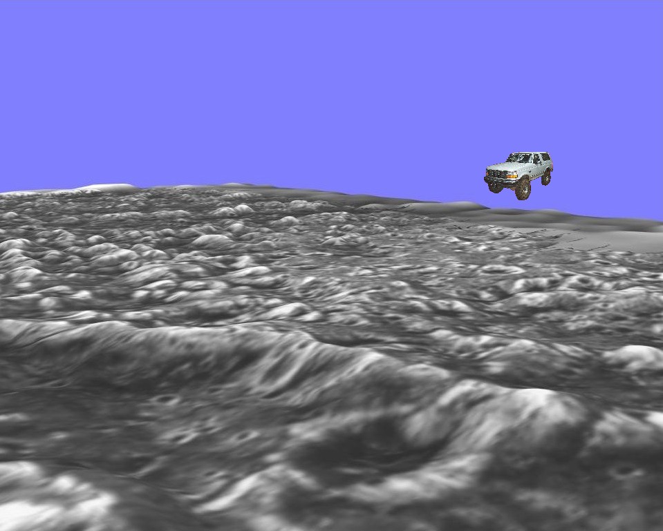 There's a really cool horizon sky jump on Jupiter, but the extra gravity is tough on the suspension.