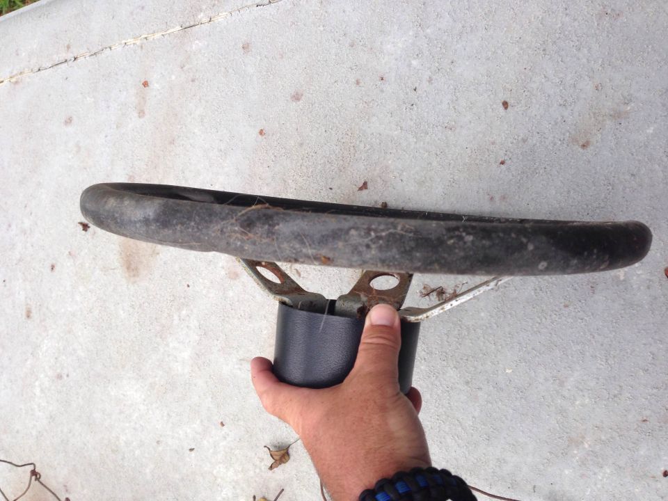 Steering wheel part held by hand