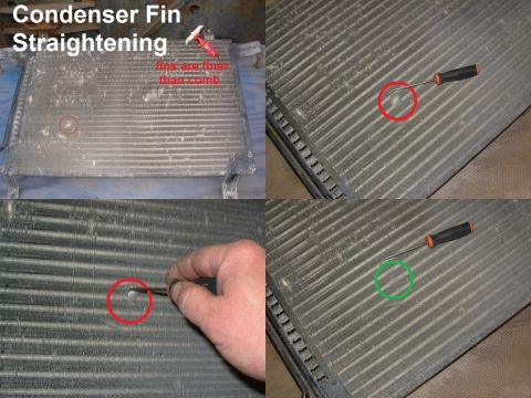 1983 Ford Bronco - Straightening condenser fins with a pick is an agonizingly-slow & tedious job. But it's the only way to restore the radiator's function wit…