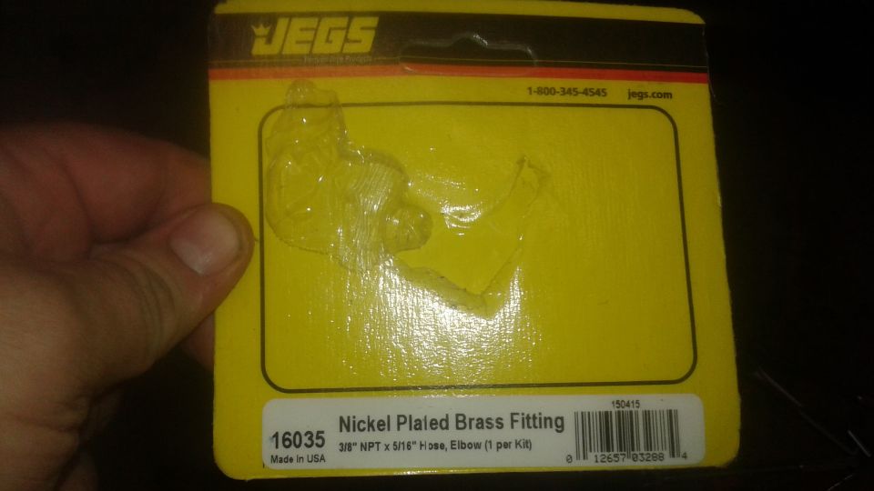 JEGS Nickel Plated Brass Fitting, 3/8" NPT x 5/16" Hose, Elbow (1 per Kit)