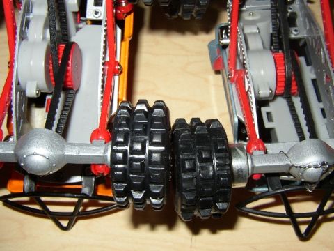 1989 Ford Bronco - Close-up view of a toy car's chassis, showing its mechanical components and wheels.
