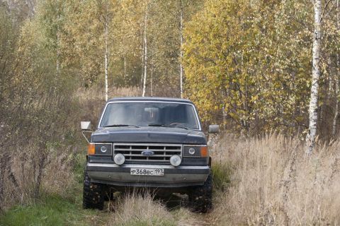 1987 Ford Bronco - This 1987 Ford Bronco is parked on a path surrounded by autumn foliage and tall grass.