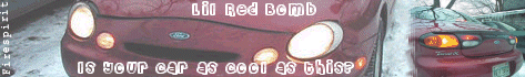 1997 Ford Taurus - This red 1997 Ford Taurus is shown from the front, with text overlay asking if your car is as cool as this one.