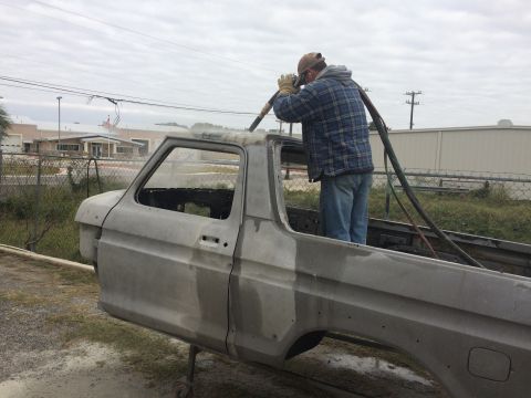 1978 Ford Bronco - Disassembly is completed and the media blasting started. Used a water blasting with fi8nely crushed glass to keep heat down and minimize an…