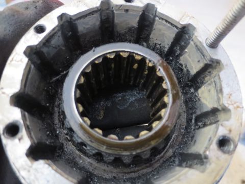1996 Ford Bronco - This is a close-up view of the interior of a differential housing, showing the splines.