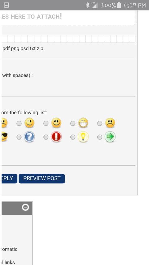 1995 Ford Bronco - This is a screenshot of a web page, likely a forum or message board, showing text input fields and selectable emojis.