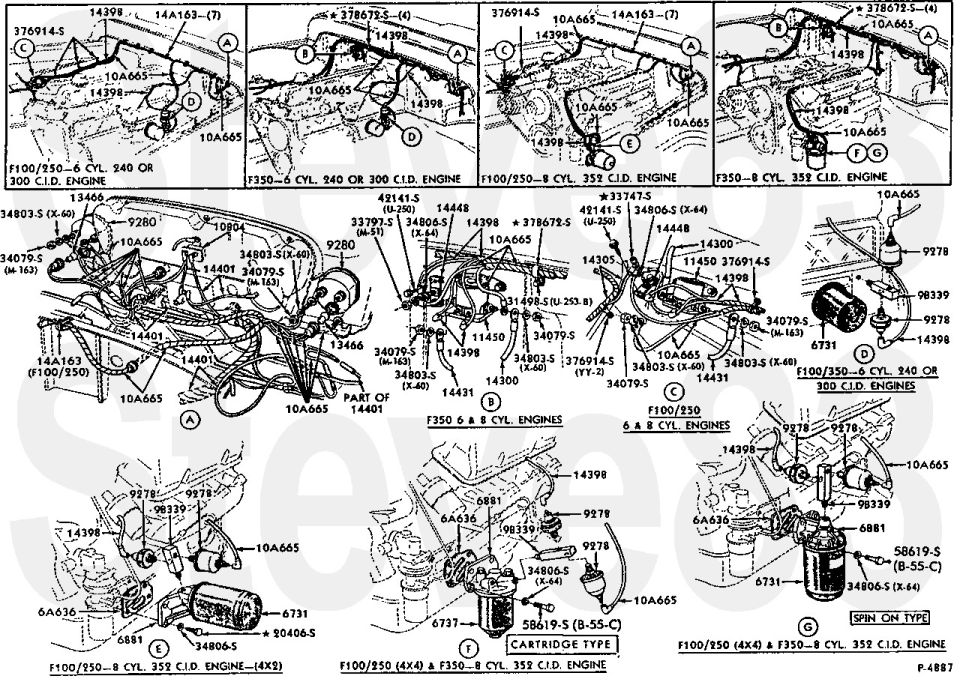 Early V8 Oil Pressure Sender Configurations
IF THE IMAGE IS TOO SMALL, click it.