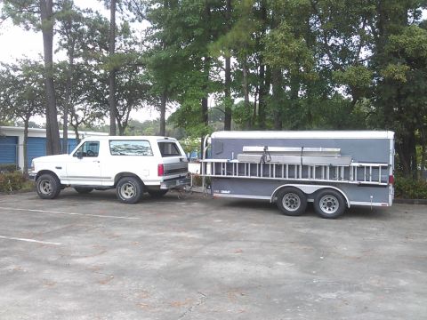 1994 Ford Bronco - At the time of this picture the Bronco was still full of camping gear and I didn't want this heavy scrap banging around in the trailer. So…