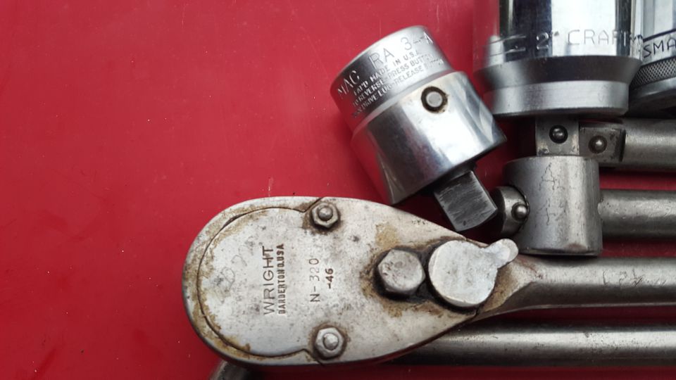 Wright socket wrench with a MAC socket attached
