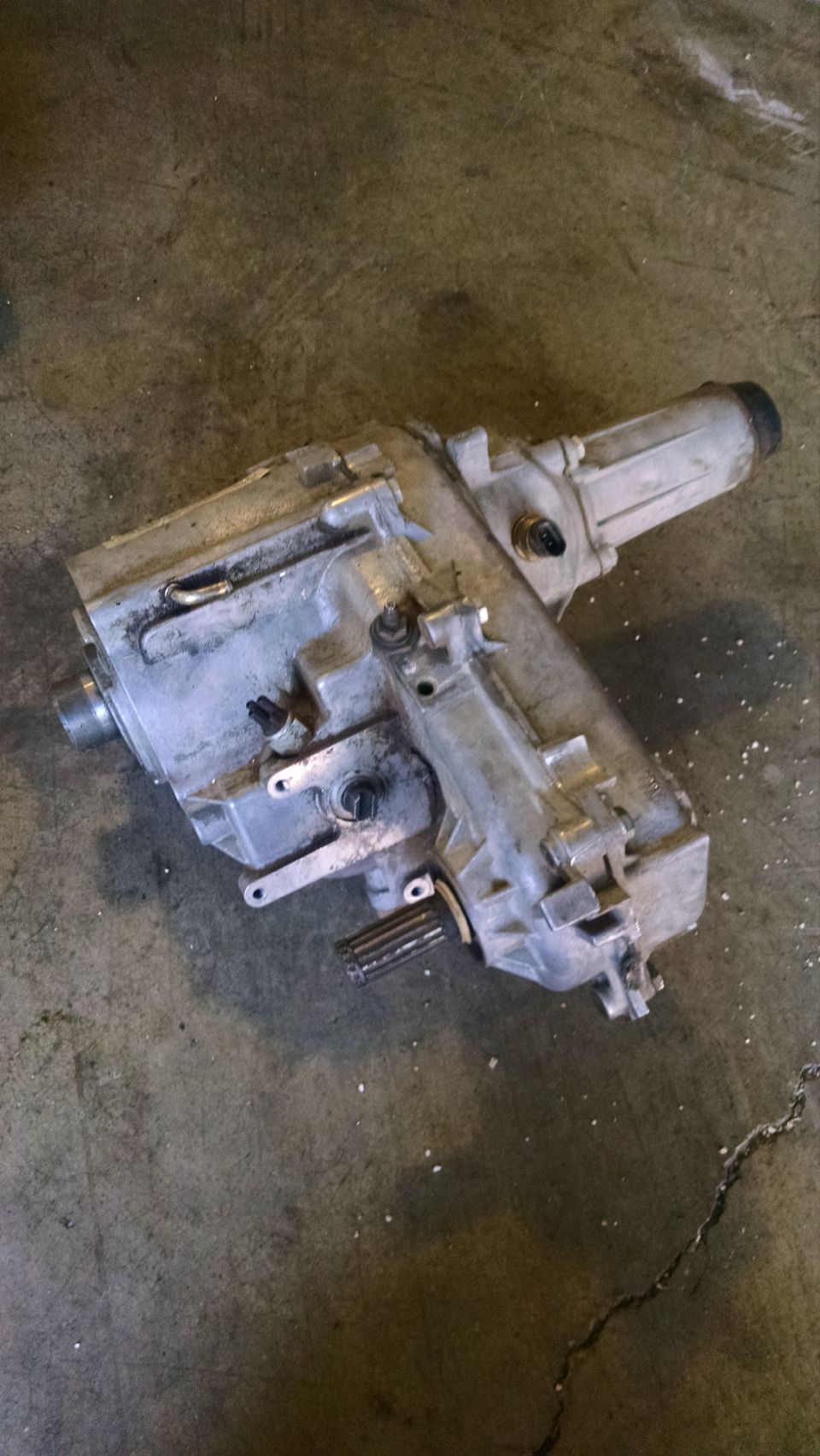 transfer case on concrete floor