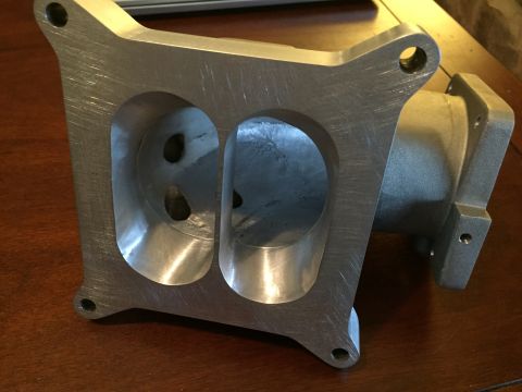 1981 Ford LTD - Plenum bolted to adapter. Just a little step here and there. Won't hurt anything.