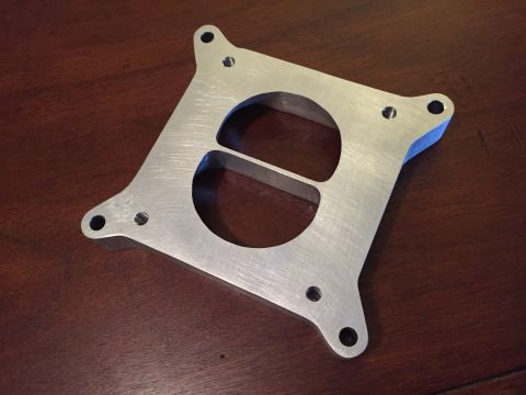 1981 Ford LTD - Finished piece. Intake elbow side. You can see the 5/16"-18 tapped holes for the plenum studs. They are blind tapped so there's no cha…