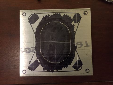 1981 Ford LTD - There's a lot of layout work getting to this point but it all comes down to this. Lines on aluminum. This is the throttle body elbow side.…