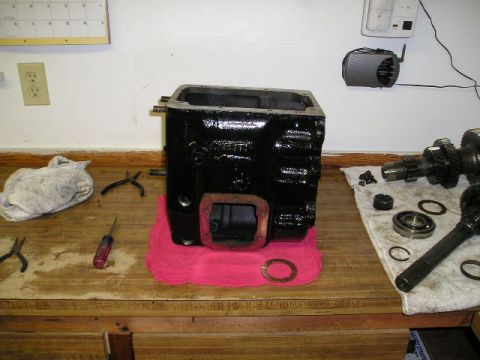 1978 Ford Bronco - Transmission case painted, ready to be put together.
