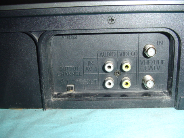 VCR rear panel with audio, video, and coaxial connections