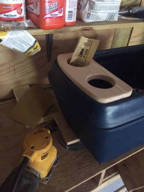 1978 Ford Bronco - Use a palm sander to get it just right. It needs to fit down in the grooves around the existing cupholders. I fastened it (much later) with…