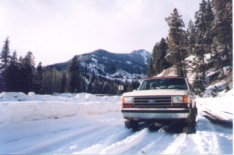 1990 Ford Bronco - My Bronco at the rest stop before going up Wolf Creek Pass east of Pagosa Springs.