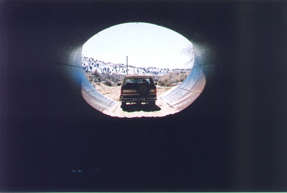 A rear shot of my Bronco parked under Pinon Hills Blvd in Farminton, NM.