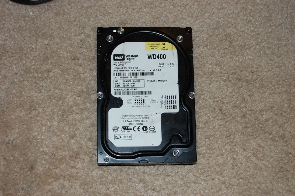 Western Digital WD400 40GB hard drive