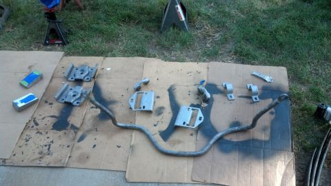 1996 Ford Bronco - Misc. pieces ready for rubberized undercoating.