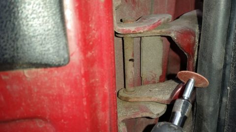 1981 Ford Bronco - The old pins are not directly removable. They have a cap on one end and then, once they're pressed in, they're flared on the other end. As…