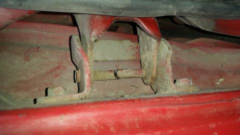 1981 Ford Bronco - Once the pin was cut most of the way, I busted it the rest of the way with some work with a crowbar. Not too difficult.