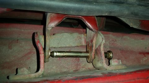 1981 Ford Bronco - Initially, I put in one of the new pins into only one hole. This allowed the door to stay in place but also tip and move enough to where I…