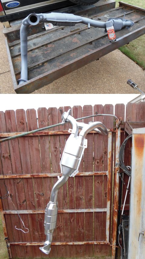1993 Ford Bronco - Yes, I painted the new Y-pipe assembly using HH primer (Rustoleum 249340) & a really old can of HH silver (Rustoleum 7716). Both got torch-…