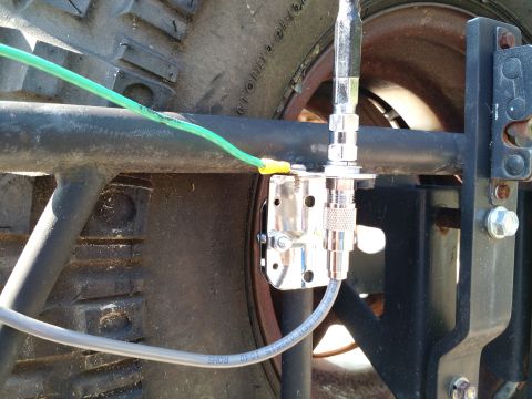 1992 Ford Bronco - firestik antenna mount on my spare tire carrier.