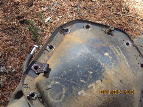 1986 Ford Bronco - cover marked with 373. indicating it came with 3.73 gears. open diff.
