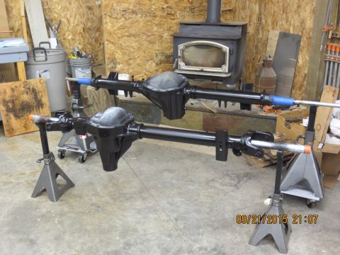 1986 Ford Bronco - dana 60 and 14 bolt drying by the fire. I don't have many of them in the prep stages, but we had them sandblasted and my Dad shot both axle…