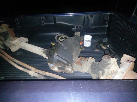 1986 Ford Bronco - the night I brought it home. only missing calipers. rotors are cracked too. I already have a kit ordered to swap it to the chevy single pis…