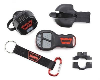 1996 Ford Bronco - A collection of Warn winch accessories, including a wireless remote, a wired remote with a keychain and carabiner, and a mounting bracket,…