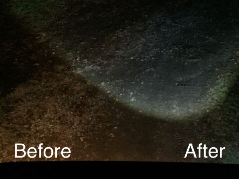 1991 Ford Bronco - A split image shows a comparison of headlights before and after an upgrade. The 'Before' side has a dimmer, yellowish light, while the 'Aft…