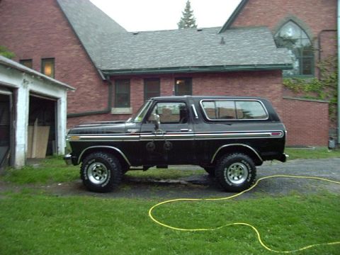1978 Ford Bronco - This 1978 Ford Bronco is seen from the side, its distinctive body style and chrome accents.
