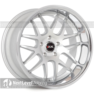 Silver Xxr aftermarket wheel with polished lip