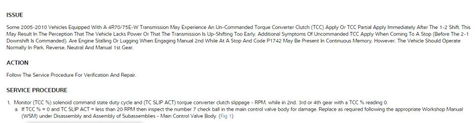 Service bulletin with Issue, Action, and numbered Service Procedure steps