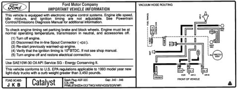 1990 Ford Bronco - 1993 5.8L 49 States VECI