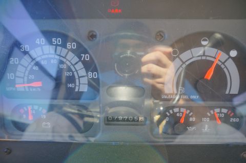 1995 Chevrolet P30 1 Ton - Step Van - Interior view of dashboard gauges including speedometer, fuel, oil pressure, and temperature indicators.
