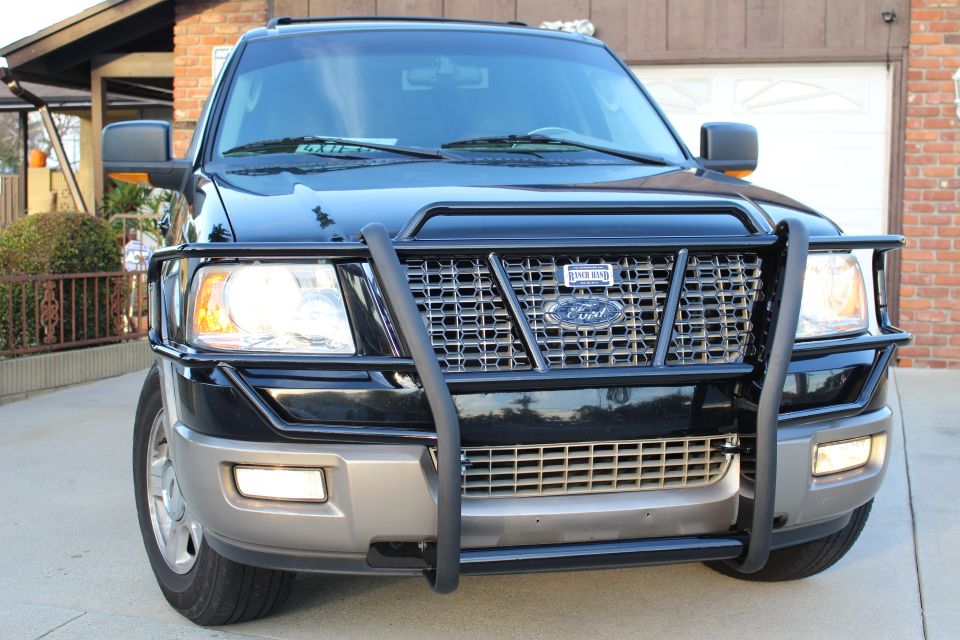 Black 2003 Ford Expedition with Ranch Hand brush guard and chrome grille