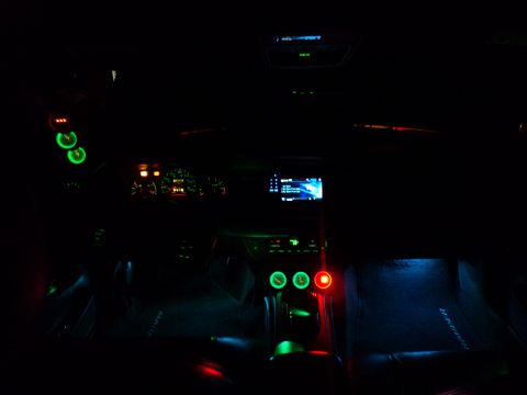 2004 Mercury Grand Marquis - Custom interior lighting in a 2004 Mercury Grand Marquis, with illuminated gauges and dashboard.