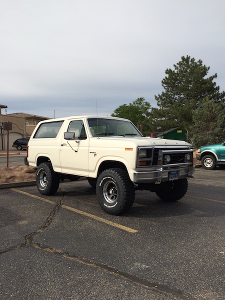 1981 Ford Bronco - This 1981 Ford Bronco is seen from a three-quarter front view, parked in an outdoor lot.