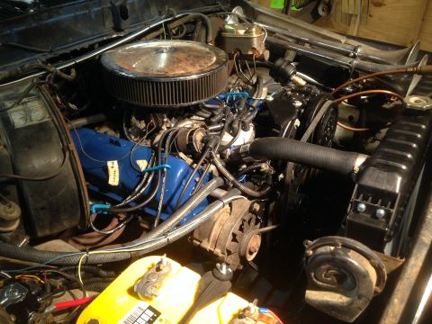 1979 Ford Bronco - Engine bay components including valve covers, air cleaner, and battery are visible.