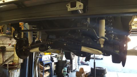 1995 Ford Bronco - 4 inch BDS lift Sway bar drop brackets with energy suspension bushings BDS dual steering stabilizers