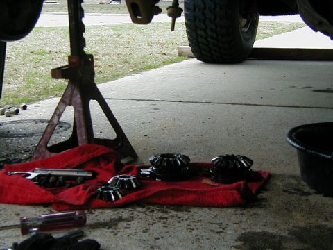 1990 Ford Bronco - parts on ground
