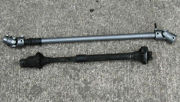 steering shaft at full compression before trimming