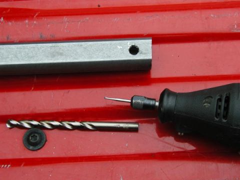 1985 Ford Bronco - Had to drill a hole in the shaft for the set screw, and it wasn't quit perfect so I opened it up with a dremel and a cutting bit.