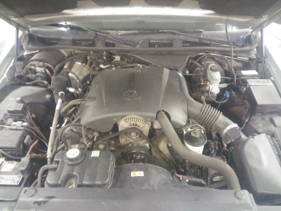 Photo of a V8 engine bay from the front