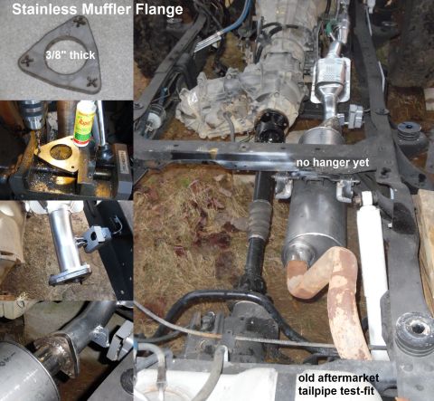 1993 Ford Bronco - This heavy plasma-cut stainless flange joins the muffler to the Y-pipe just like a stock '96 Bronco's, but without the hassles of a U-clamp…