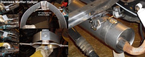1993 Ford Bronco - The flange was holding the muffler almost in-position, but this is the mount that will bear its weight. I'll tack it to the muffler later.…